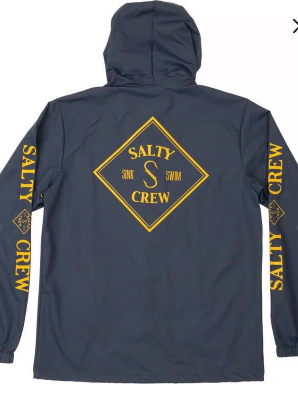Salty Crew Tippet Hooded Jacket Navy Blue Nautical Rain Coat Parka Men's XL - Picture 13 of 16
